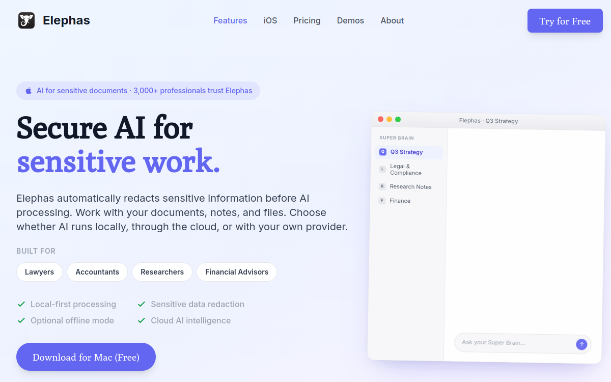 Elephas website preview