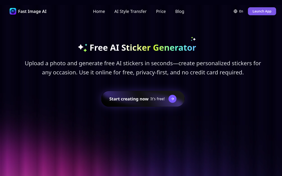 Screenshot von FastImage — AI Sticker Generator