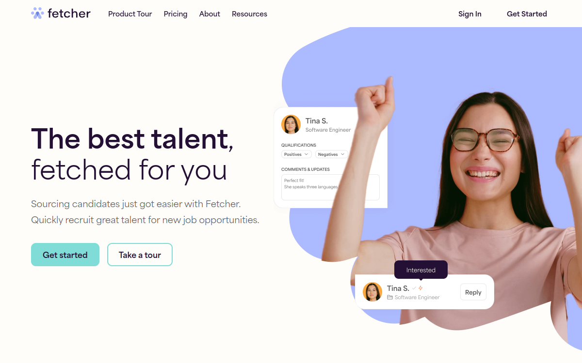 Fetcher website preview