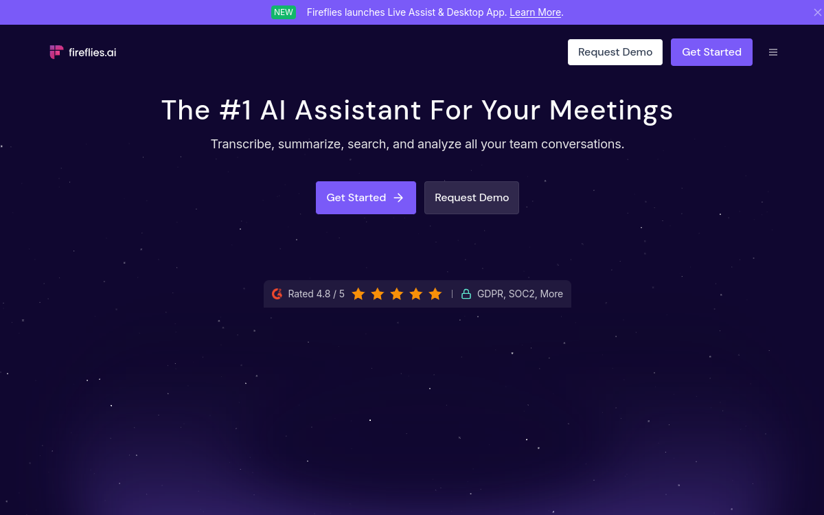Fireflies.ai website preview