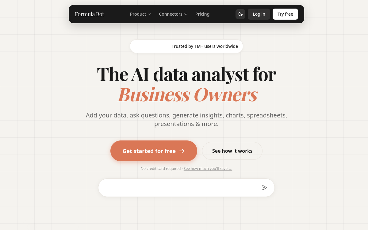 Formula Bot website preview