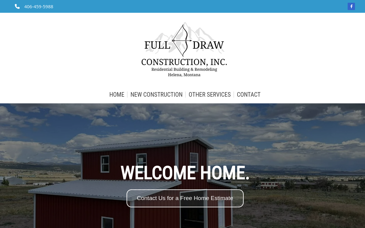 Full Draw Construction website screenshot