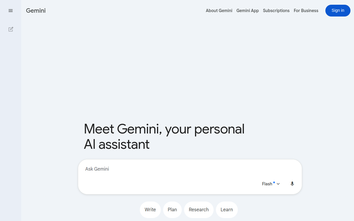 Gemini website preview