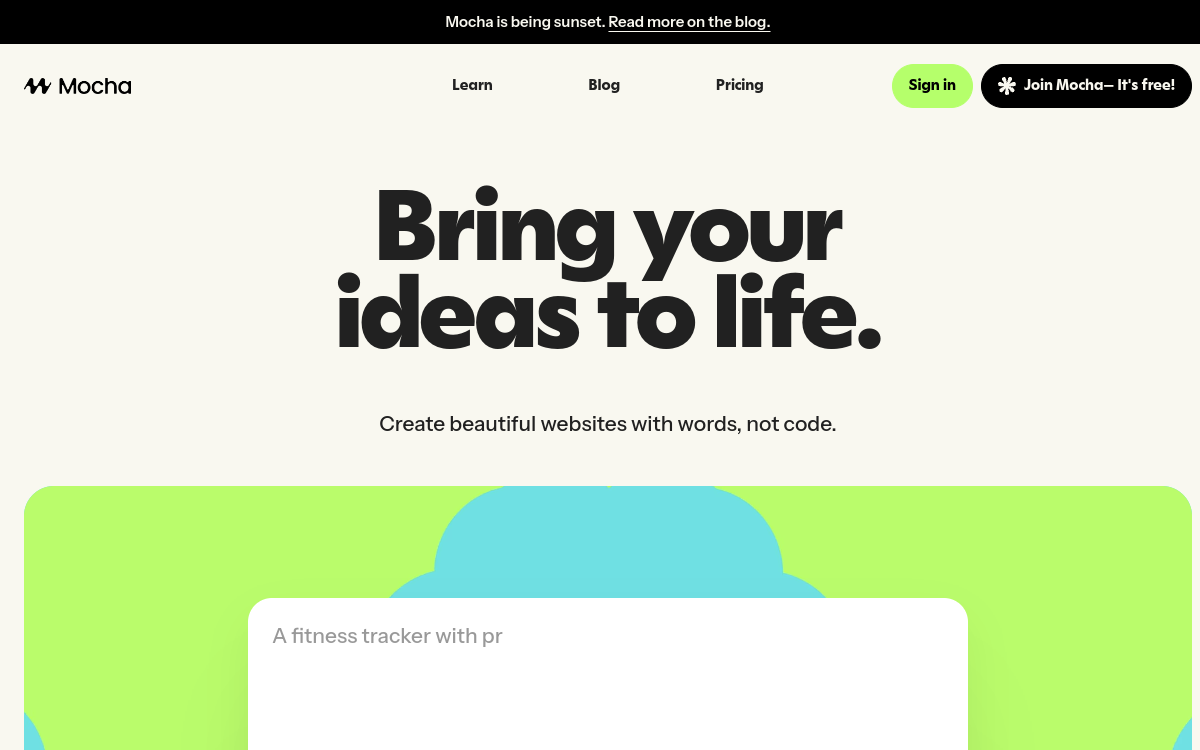 Mocha website preview
