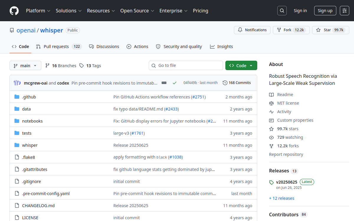 OpenAI Whisper website preview