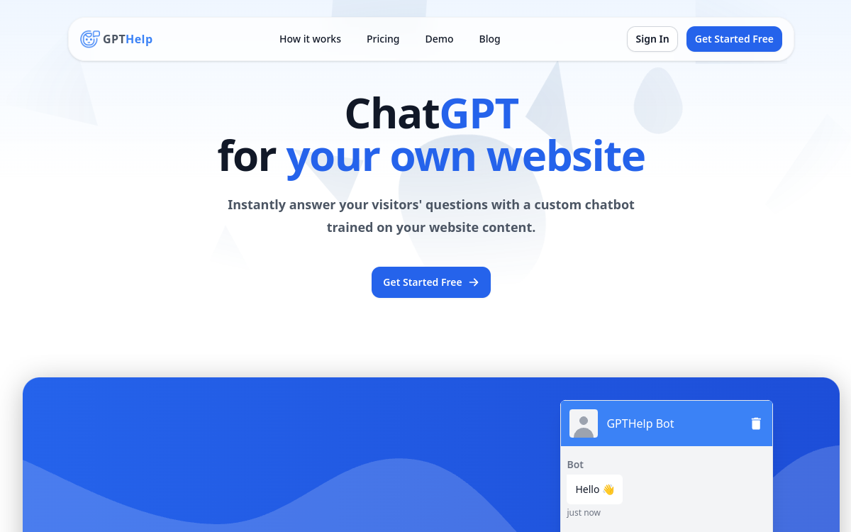 GPTHelp.ai website preview