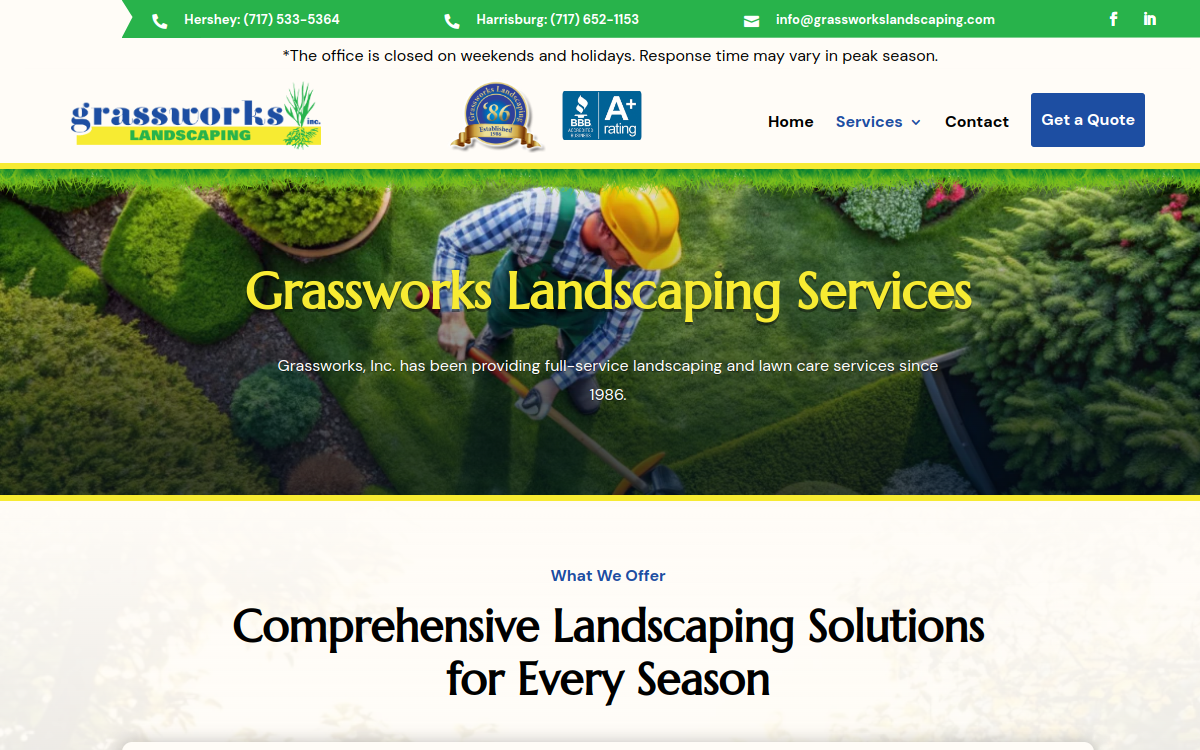 Grassworks Inc website screenshot