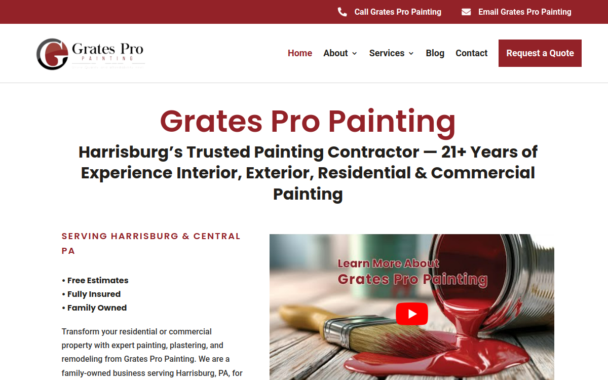 Grates Pro Painting website screenshot