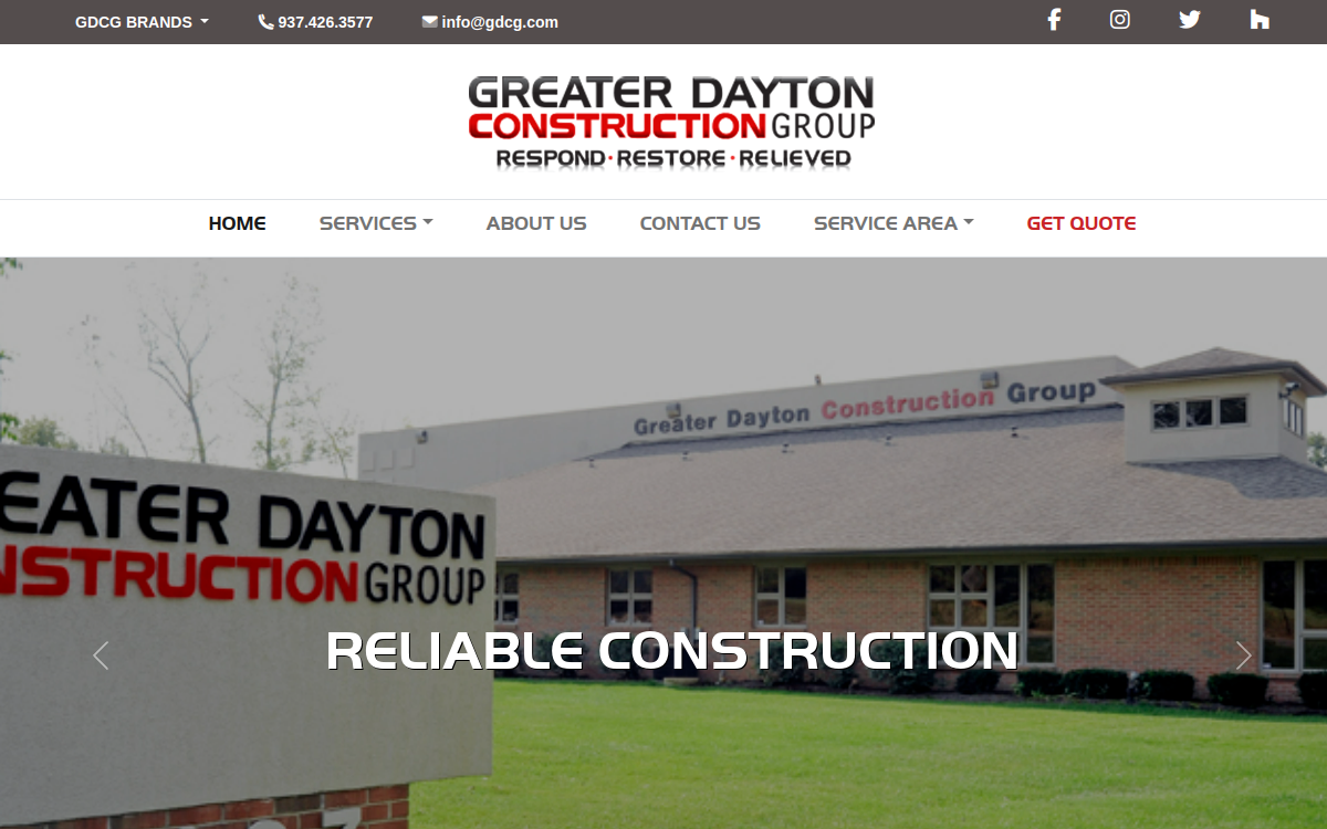 Greater Dayton Construction Group website screenshot