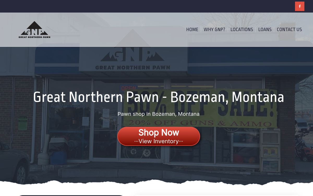 Great Northern Pawn website screenshot