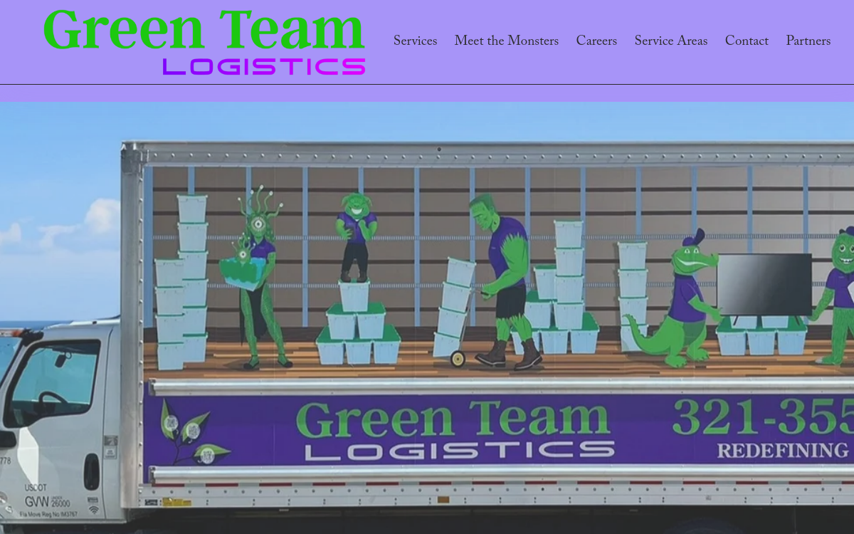 Green Team Logistics website screenshot