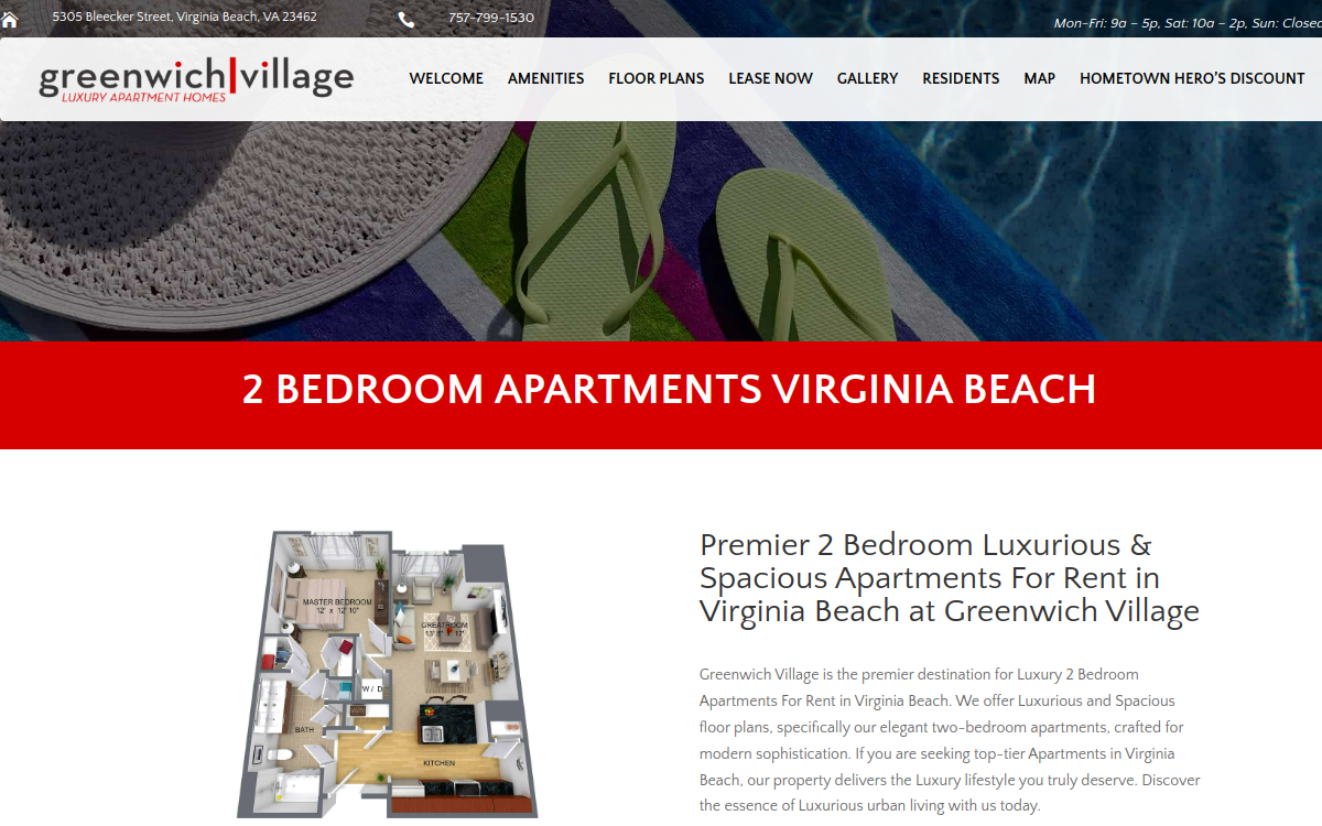 Greenwich Village Apartments website screenshot