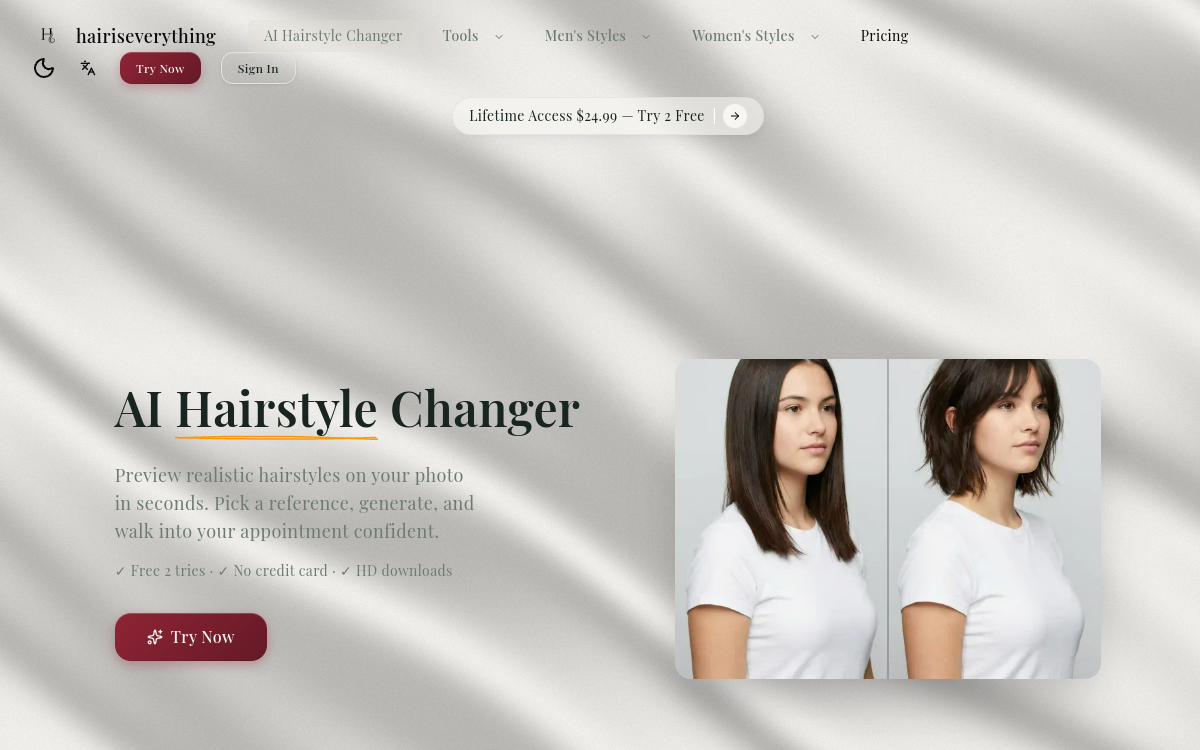 Captura de tela de HairIsEverything – AI Hairstyle Changer