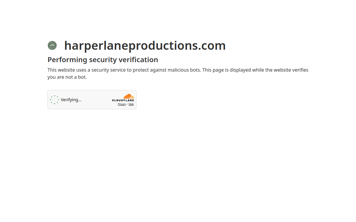 Harper Lane Productions website screenshot