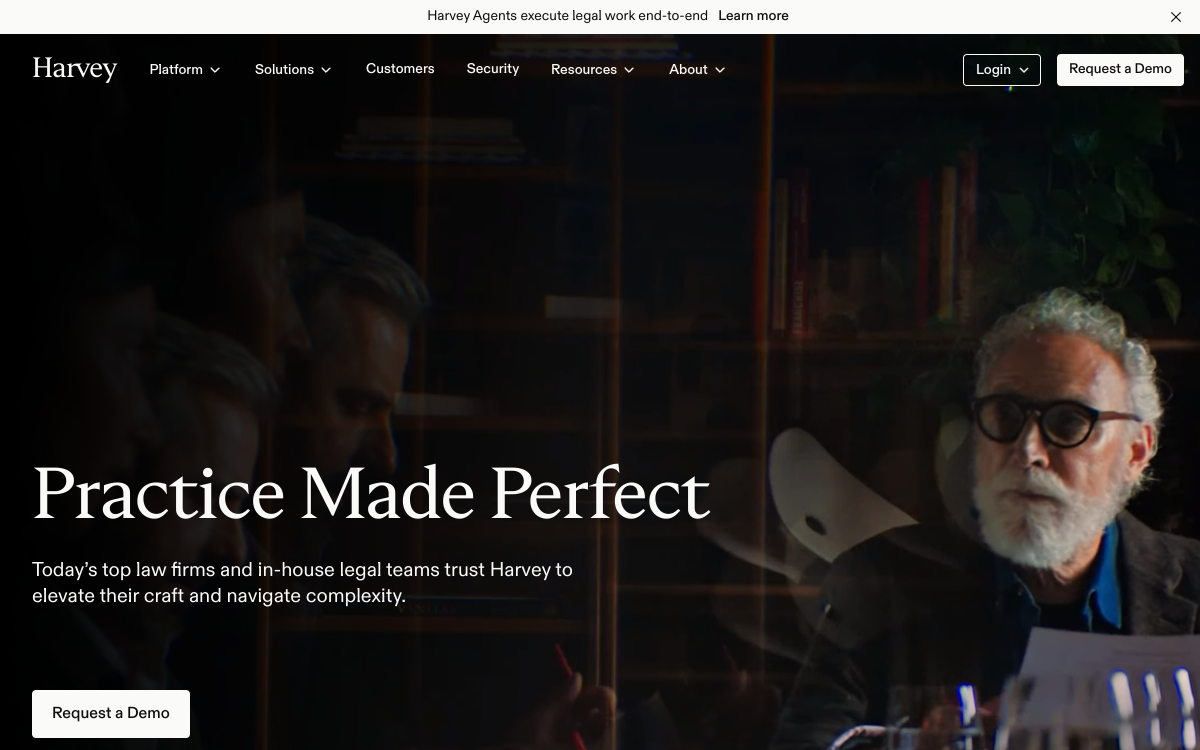 Screenshot di Harvey AI