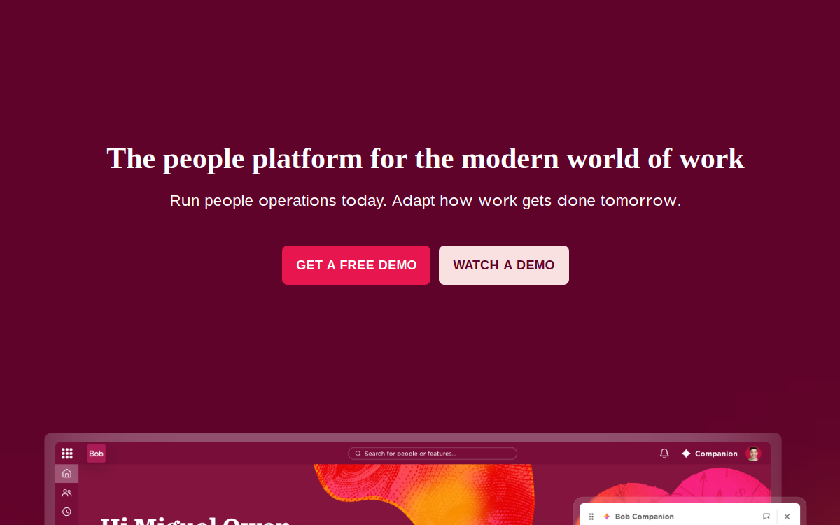 HiBob interface screenshot