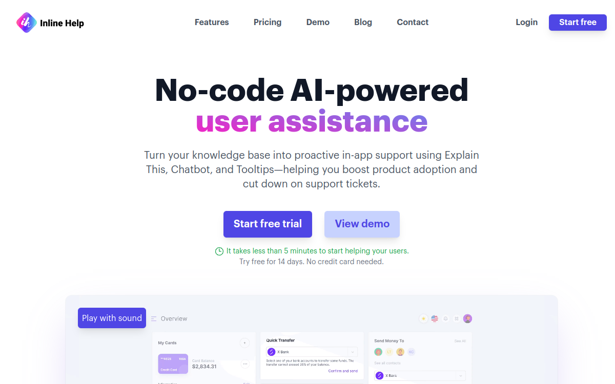 Inline Help website preview