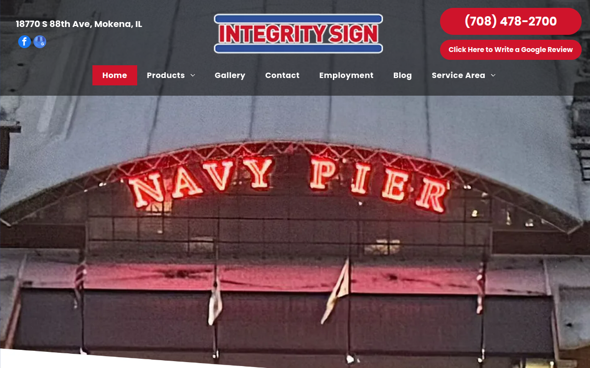 Integrity Sign Company website screenshot