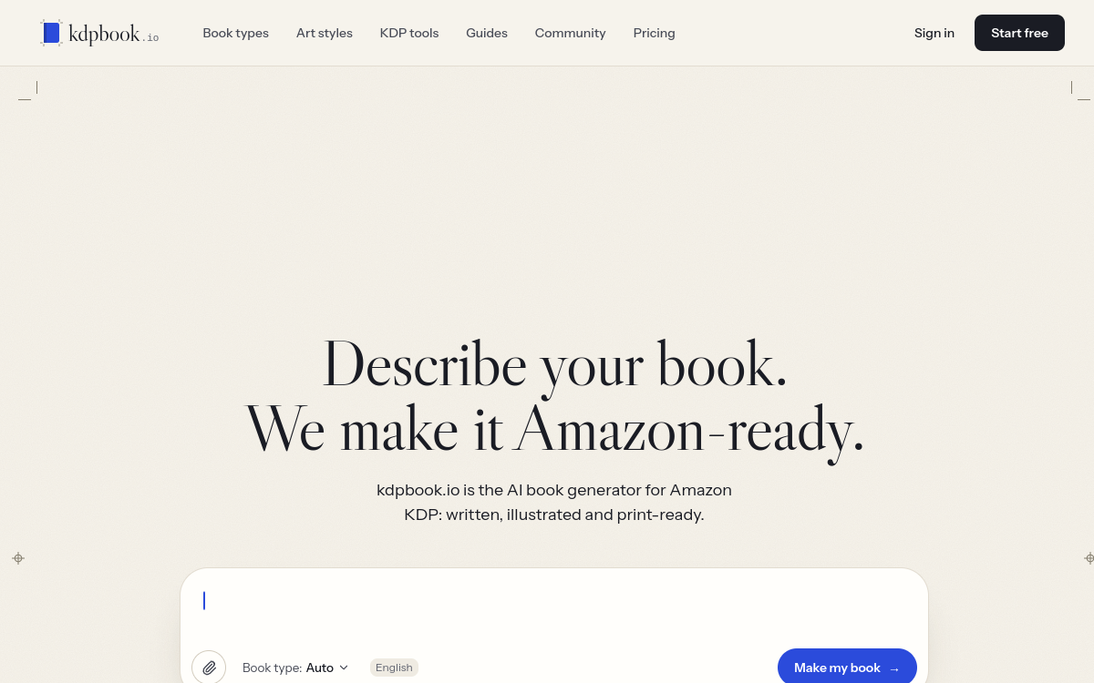 Capture du site kdpbook.io