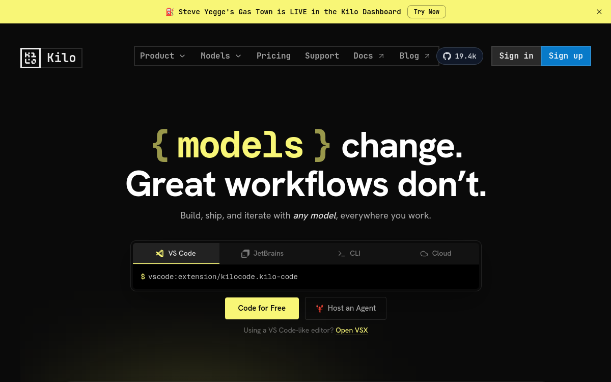 Kilo website preview