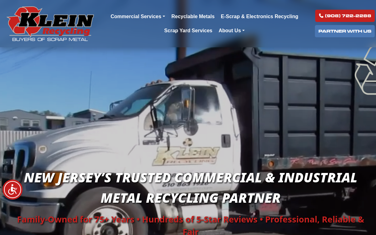 Klein Recycling website screenshot