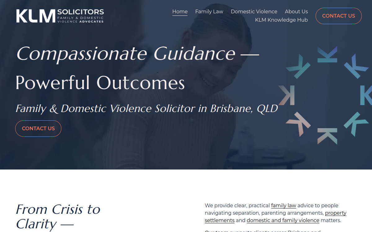 KLM Solicitors Brisbane City website screenshot