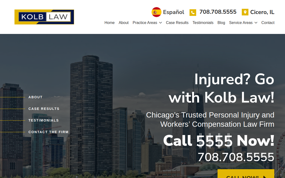 Kolb Law website screenshot