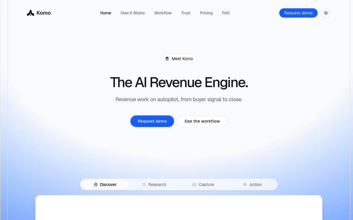 Komo website preview
