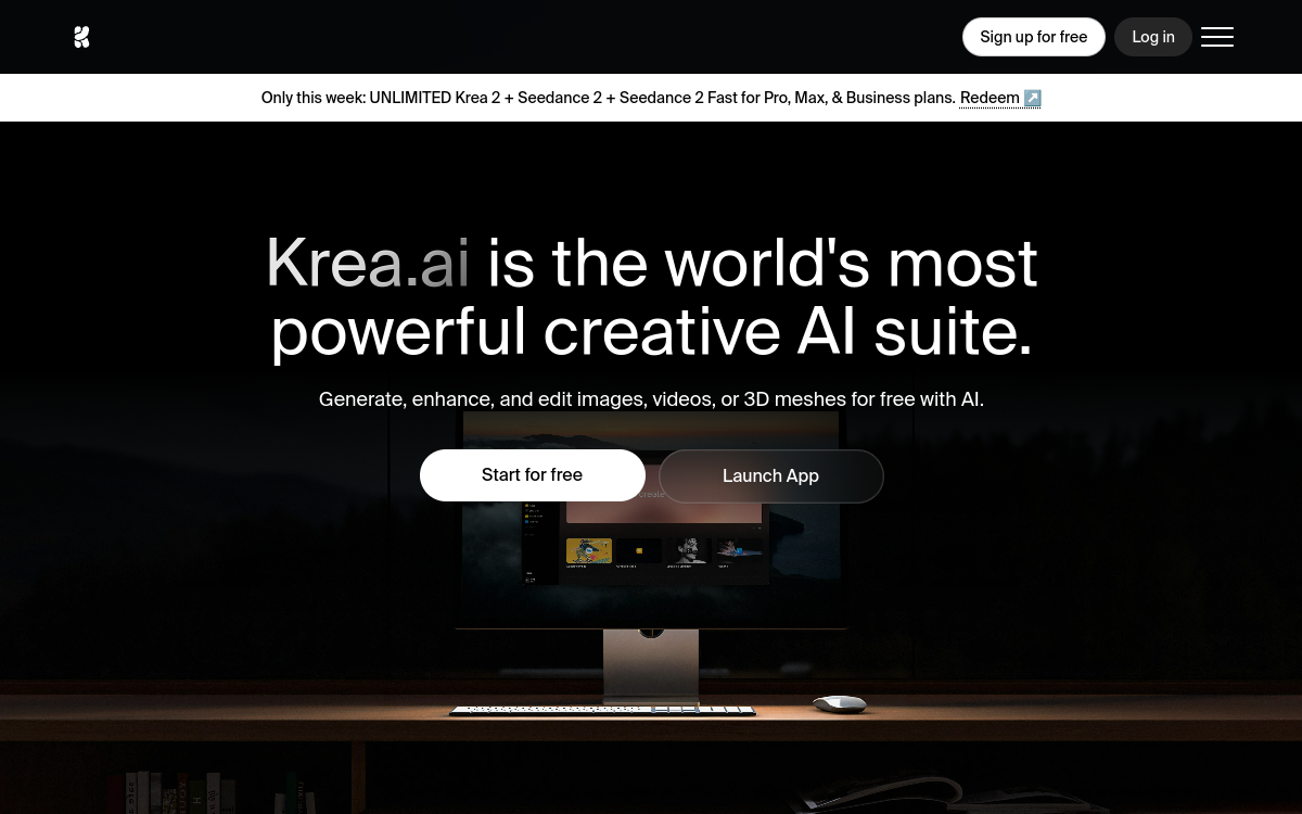 KREA website preview