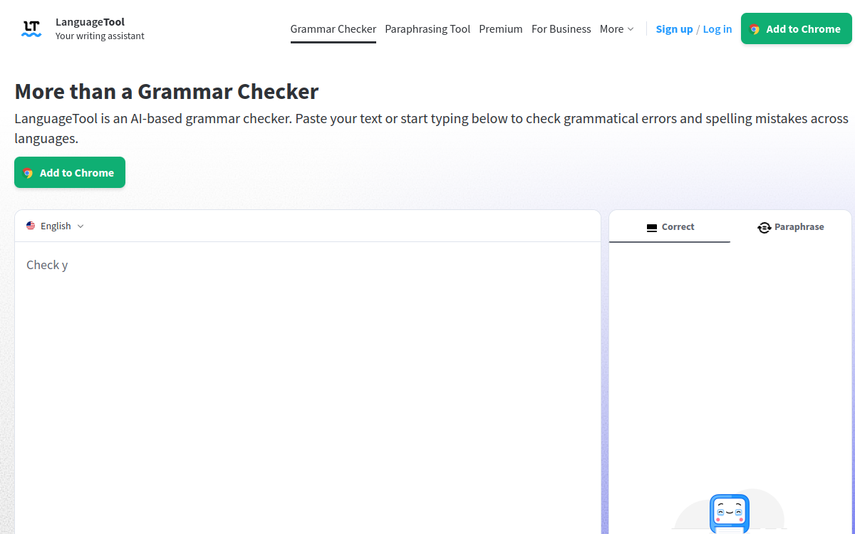 LanguageTool website preview