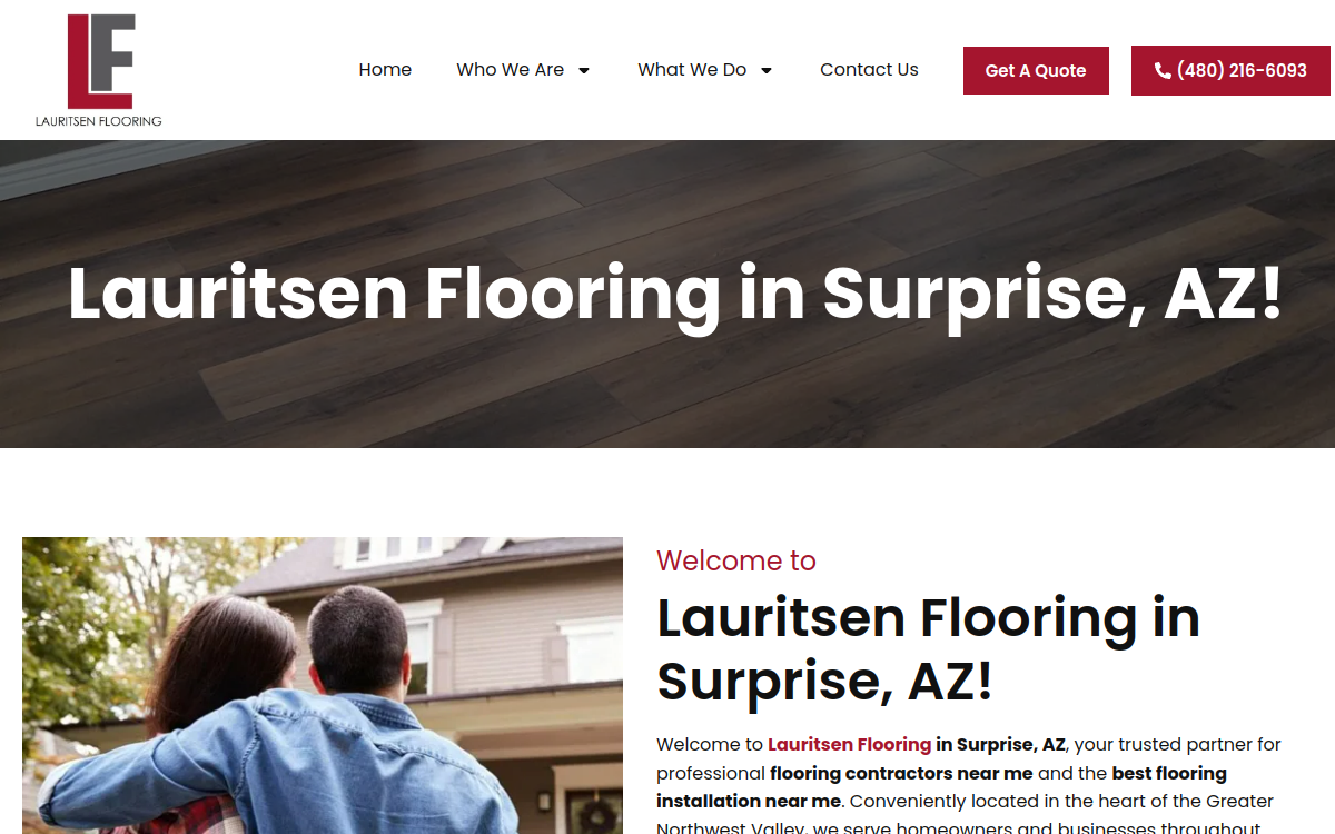 Lauritsen Flooring website screenshot