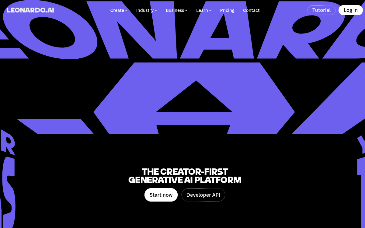 Leonardo AI website preview