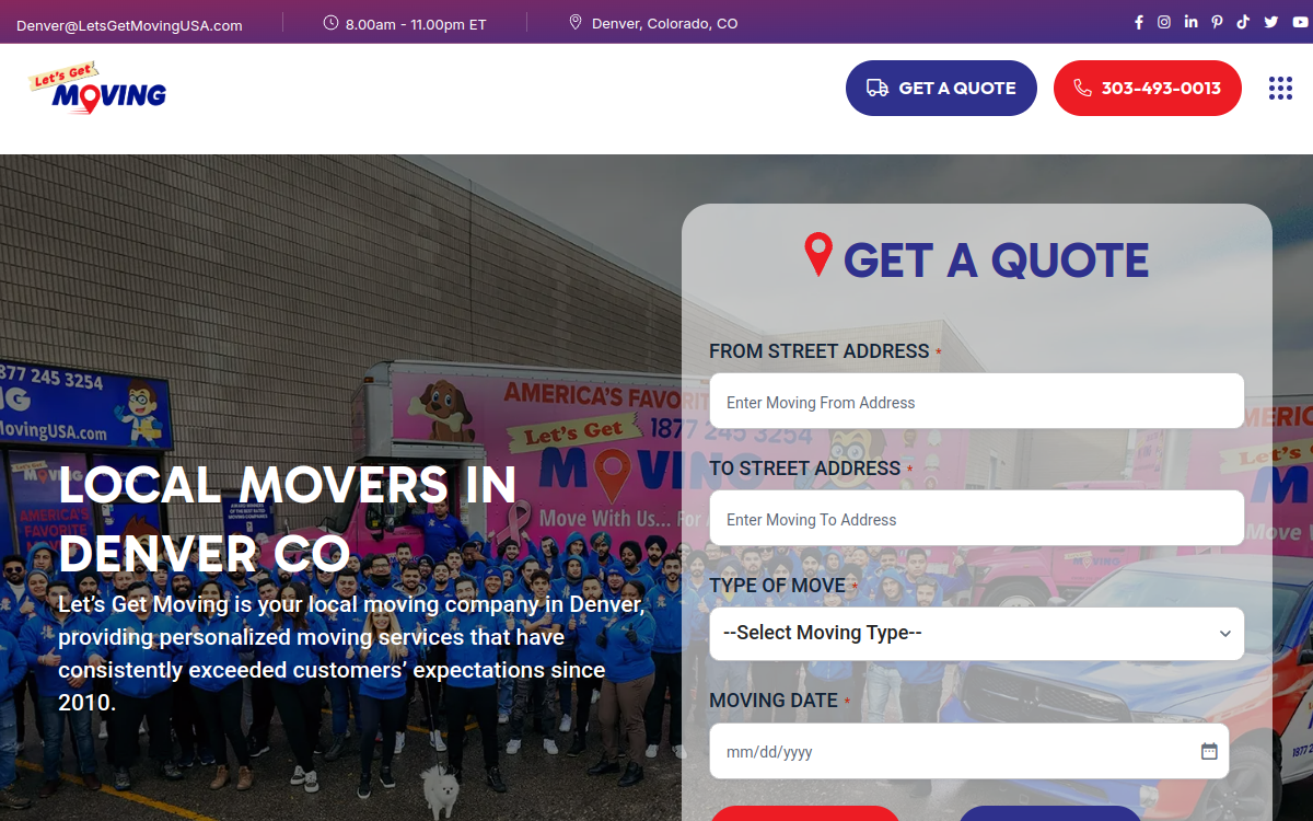 Let's Get Moving Denver website screenshot