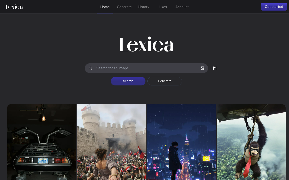 Lexica website preview