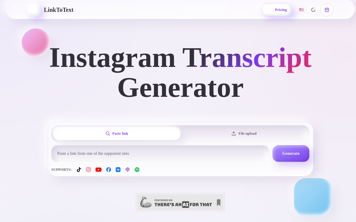 Screenshot of LinkToText