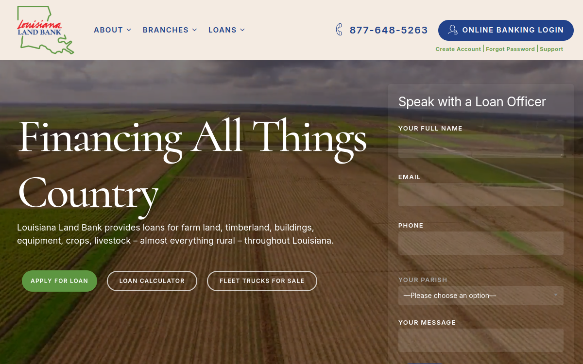 Louisiana Land Bank website screenshot