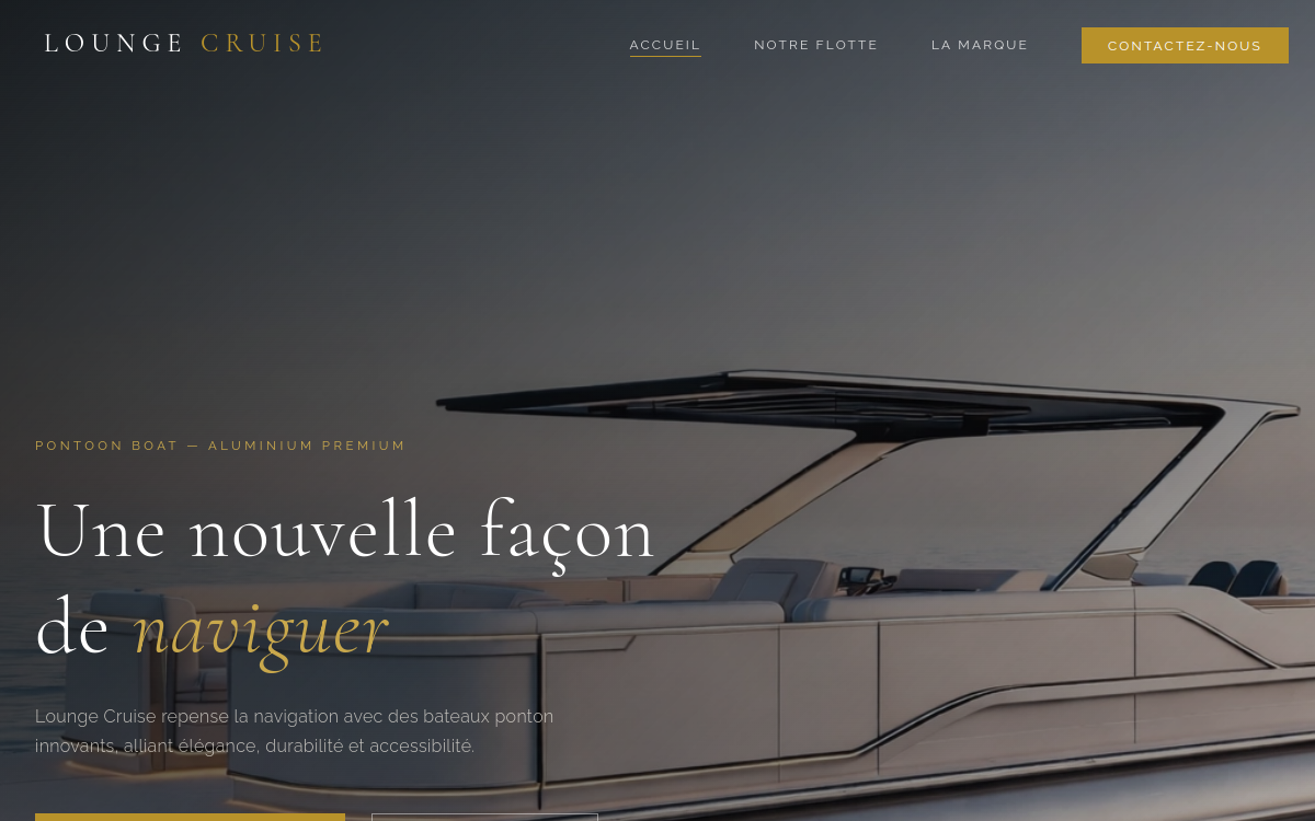 Site Lounge Cruise réalisé par Cap & Code