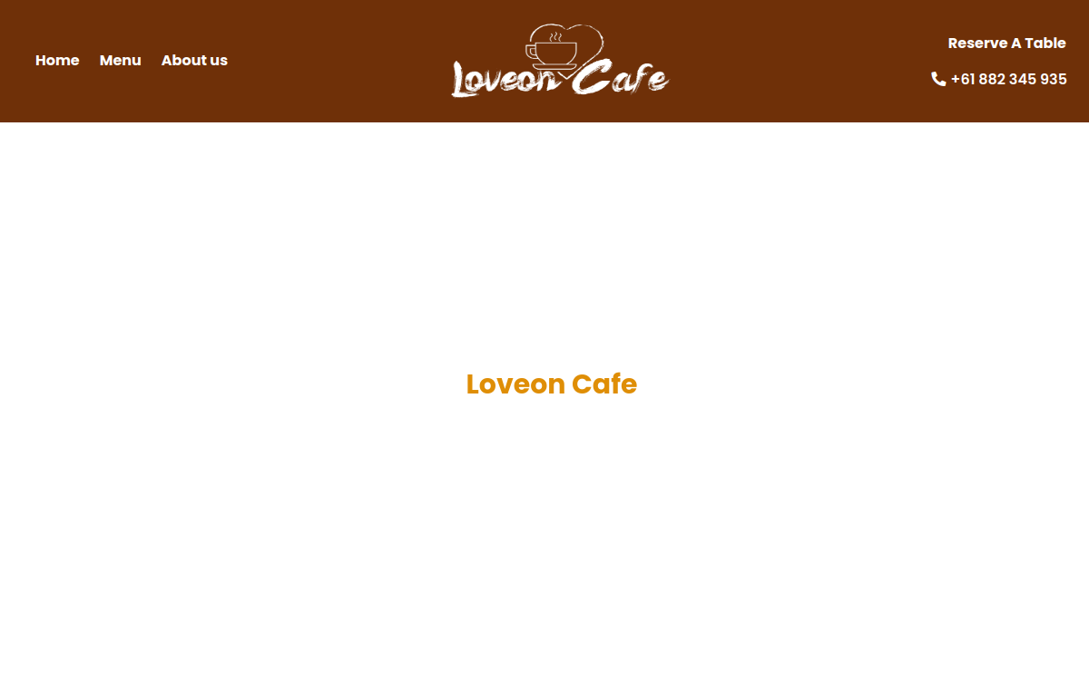 Loveon Cafe website preview
