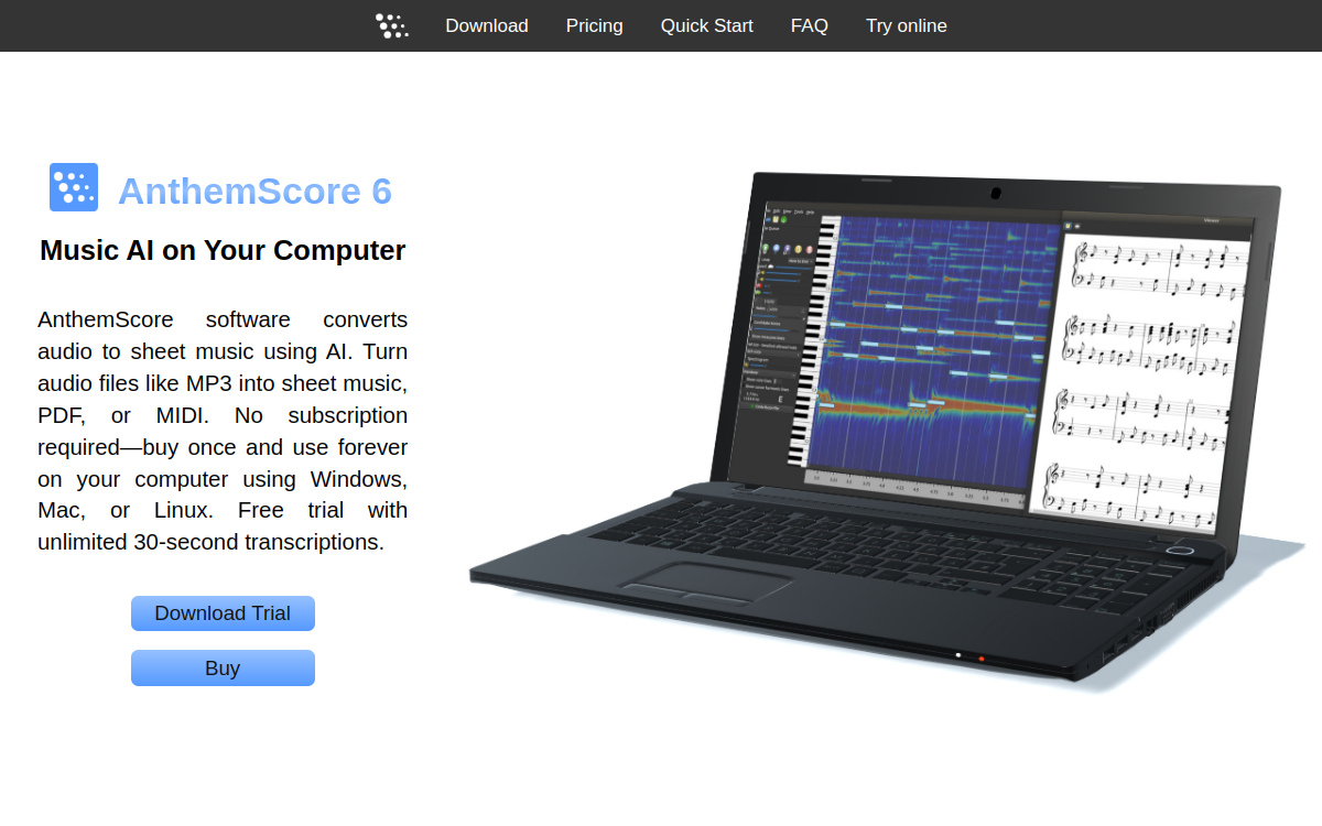 Screenshot of AnthemScore