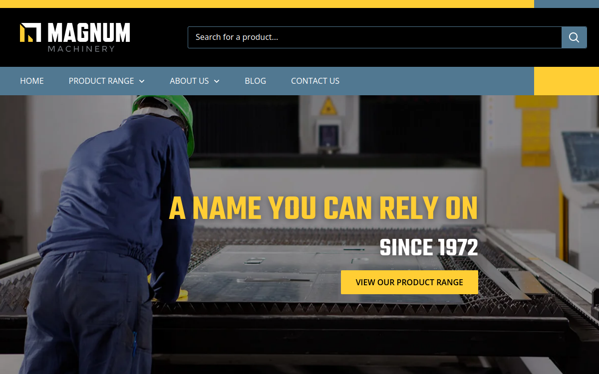 Magnum Machinery website screenshot