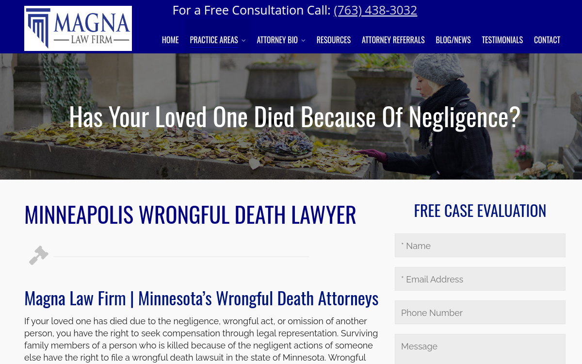 Magna Law Firm LLC website screenshot