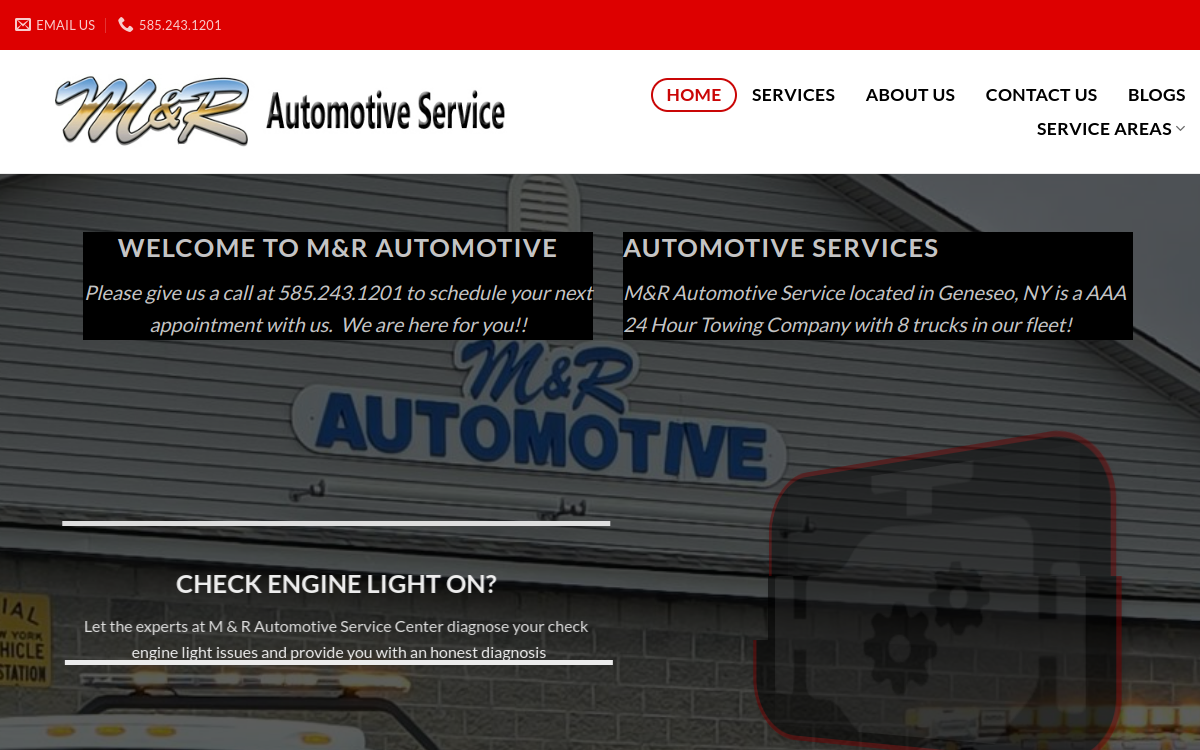 M & R Automotive Service Center Inc. website screenshot