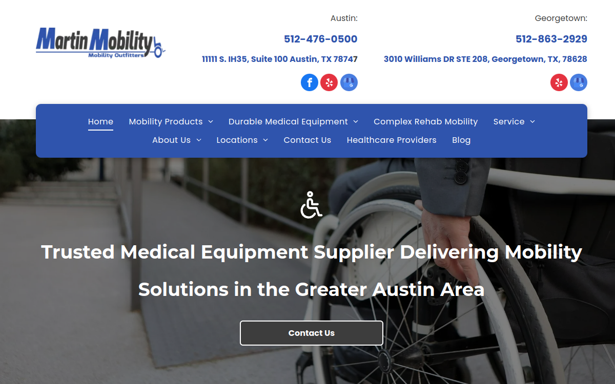 Martin Mobility website screenshot