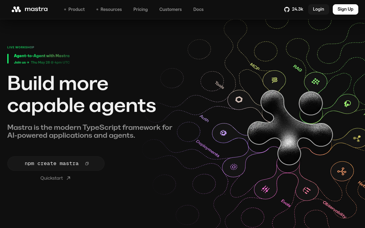 Mastra website preview