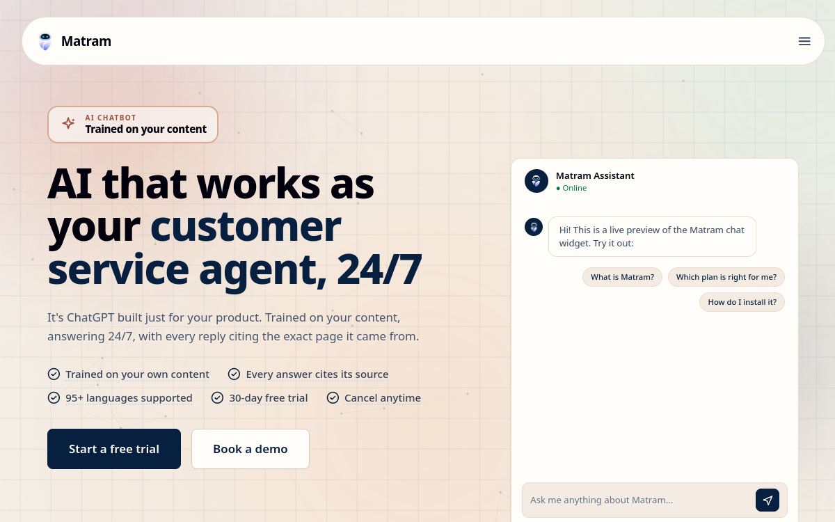 Matram interface screenshot