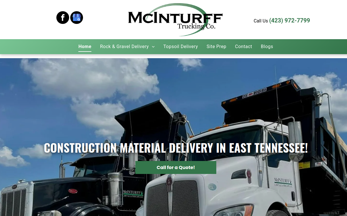 Mcinturff Trucking Co. website screenshot