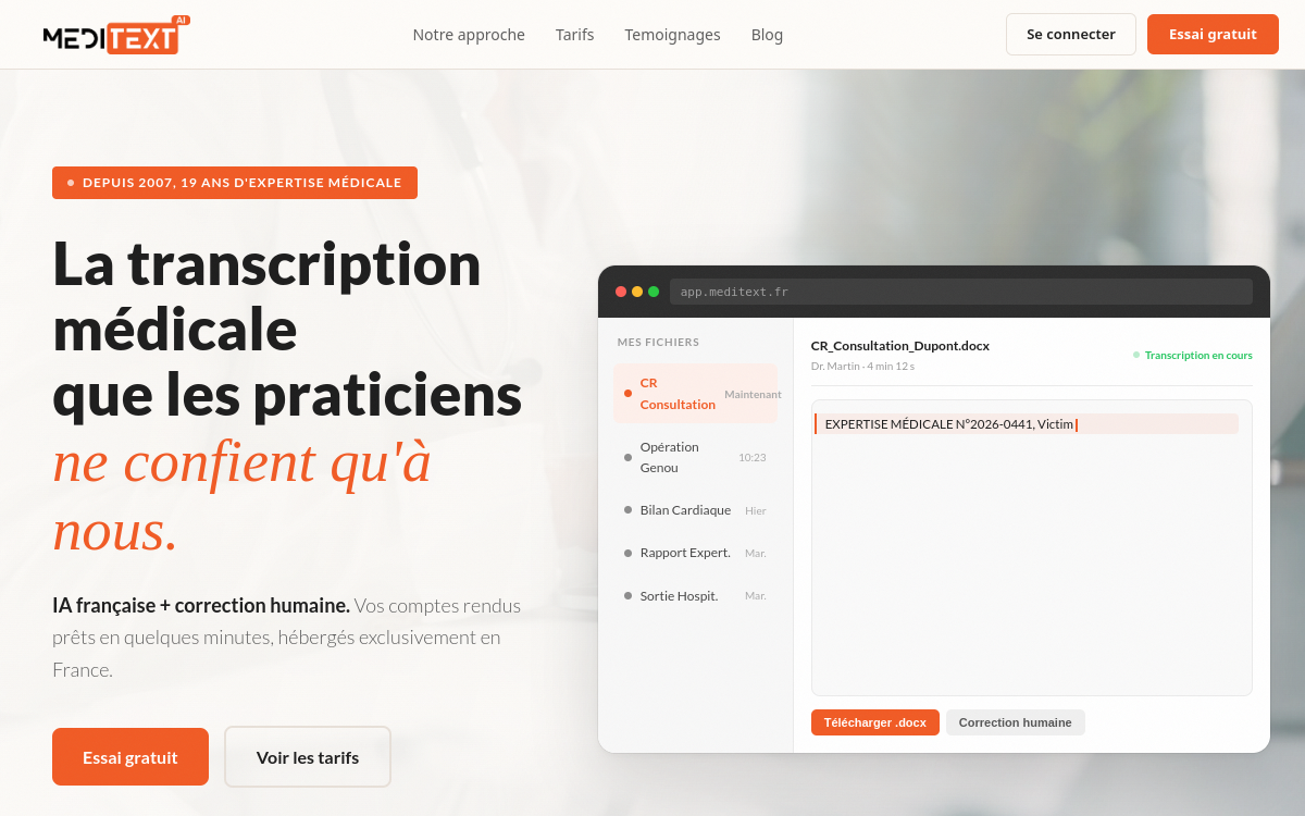 Screenshot of Meditext
