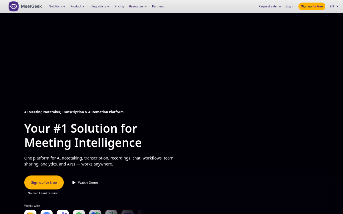 MeetGeek website preview
