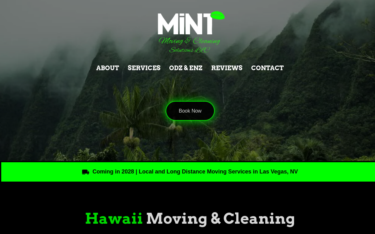 Mint Moving & Cleaning Solutions LLC website screenshot
