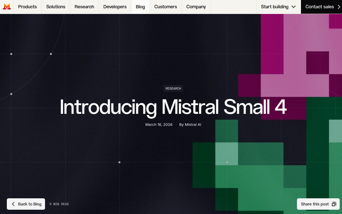 Captura de pantalla de Mistral Small 4
